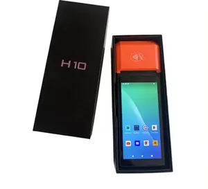H10 mesin Pos memori Android 13 OS 2 + 16G, mesin Pos memori layar sentuh dengan sistem POS genggam, Terminal pembayaran NFC