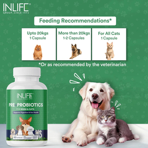 Mezcla de probióticos y prebióticos para mascotas más vendida de Inlife, 60 cápsulas de alta calidad, suplementos eficaces para la salud digestiva - Product Image 4