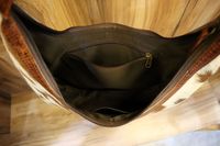 Sac à main élégant en cuir véritable avec poils, style western, pour femmes, sac à main, sac à main en cuir pour femmes, sac à main tendance.