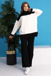 Suéter de pierna ancha informal de cintura alta para mujer, pantalones de otoño Winte de alta calidad, conjunto de dos piezas, traje de punto para deportes de Yoga y hogar - Product Image 2