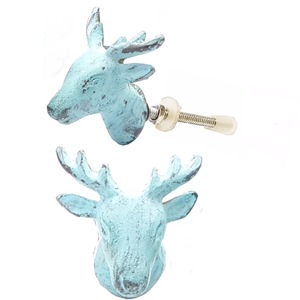 Boutons en fonte au design moderne Renne bleu ColourWash pour armoires de cuisine Tiroirs de chambre à coucher Armoires de haute qualité pour l'exportation - Product Image 2