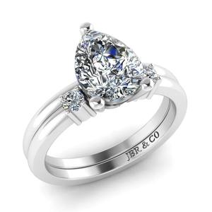 Anillo de compromiso de plata 925 chapado en oro con diamante de pera Premium, conjunto nupcial para mujer, anillo de bodas de lujo al mejor precio - Product Image 3