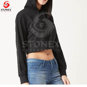 2024 personalizado en blanco pullover cropped hoodies mujeres al por mayor crop HOODIE para mujeres - Product Image 4
