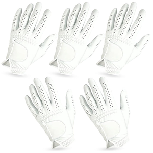 Gants de golf personnalisés en cuir Cabretta avec logo, antidérapants, sangle de poignet réglable et fermeture auto-agrippante pour hommes - Product Image 1