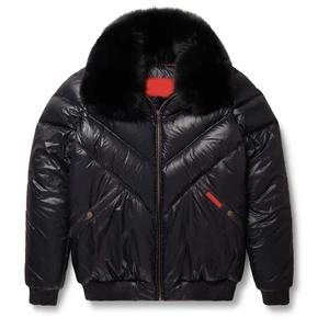 <b>Mens</b> <b>Faux</b> <b>Fur</b> Hood Puffer Jacket | Winter Insulated Quilted <b>Coat</b> | Warm PU Leather-Look Outerwear - Product Image 6