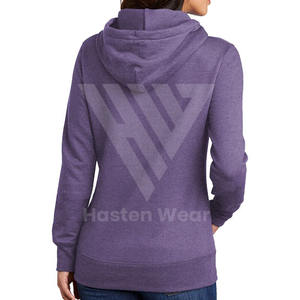 Low MOQ Custom OEM Service <b>Women</b> Solid Color Winter Custom Logo Print <b>Women</b> <b>Hoodies</b> Full Zipper <b>Pink</b> Color Athleisure Hoodie - Product Image 3