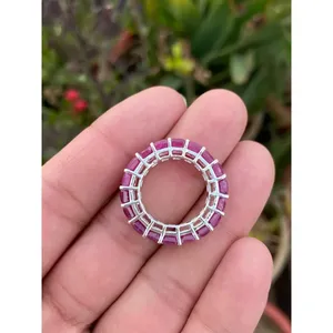 Ruby Eternity Band <b>Ring</b> 925 Sterling <b>Silver</b> Handmade Gemstone Band <b>Ring</b> Wholesale Jewelry Supplier - Product Image 3