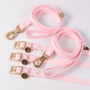 Großhandel Luxus Mode Verstellbares Hundehalsband-Leine-Set Klein Wasserdicht Weiches PVC Personalisiertes Benutzerdefiniertes Markenlogo Namensschild - Product Image 5