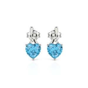 Jeulia Custom Classic Twist Heart Drop <b>Earrings</b>-Gold Plated Copper with Zircon Pearl & Diamond - Product Image 1