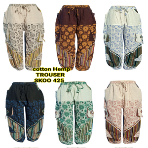 กางเกงผ้าลินินสไตล์โบฮีเมียนของผู้หญิงกางเกงแฟชั่นใหม่ทรงหลวมทำด้วยมือน้ำหนักเบาและระบายอากาศได้ดี - Product Image 1