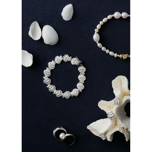 Eternity <b>Shell</b> Charm <b>Bracelet</b> Silver Stainless Steel and Zinc Alloy Trendy Flower Pattern for Wedding and Anniversary Gifts - Product Image 6