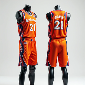 Ropa deportiva de baloncesto sublimada personalizada para hombre, camisetas de Jersey transpirables de secado rápido de alta calidad, conjuntos de verano RTS - Product Image 5