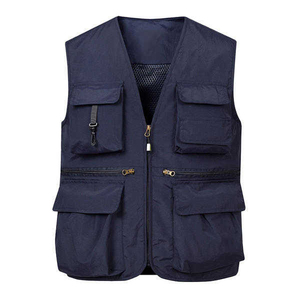 Veste cargo respirante à col en V pour hommes, décontractée, avec poches utilitaires multiples, légère, pour le voyage en plein air, la pêche, la randonnée et la photographie - Product Image 6