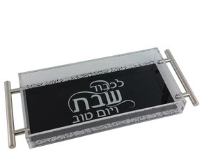 Plateau de service et de présentation en plastique acrylique durable, style animal, avec poignées, design élégant en lucite, taille et couleur personnalisables, moderne - Product Image 5