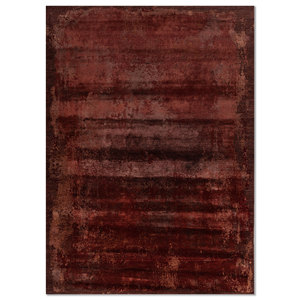 Kavi Hand Knotted Wool & Bamboo <b>Silk</b> Rug Afterglow Collection <b>Red</b> & Orange Abstract Pattern for Home Use Esk-381 - Product Image 1