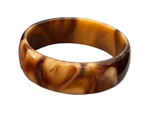Meilleur Bracelet Jonc en Résine Fait Main, Motif Fantaisie Élégant Effet Écaille de Tortue Marron, Bijou Artisanal pour Femme, Idéal Soirée - Product Image 3