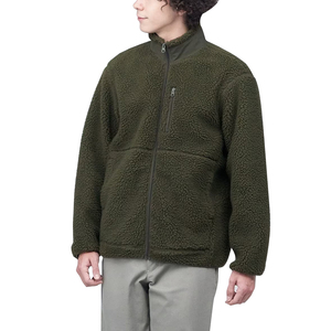 Wholesale Custom Sherpa Wool Fleece <b>Zip</b>-<b>Up</b> <b>Jacket</b> for Men High-Street Style Street Wear with Stand Collar - Product Image 1