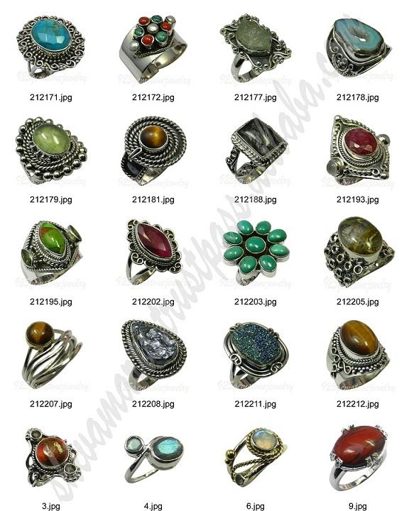Wholesale Two Tone 925 Sterling Silver Jewelry with Ring Stones