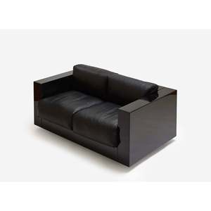 Sofá Saratoga Premium de 2 Plazas, Tapizado en Cuero Genuino, Estructura Metálica, Forma Cuadrada Extensible, Mueble Elegante para el Hogar - Product Image 4