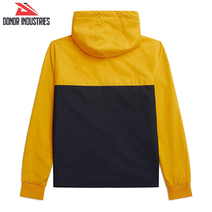 Vestes de sport ajustées en toile noire et jaune à capuche, fabriquées au Pakistan, de haute qualité, respirantes et coupe-vent pour hommes - Product Image 2
