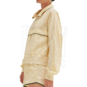 Conjuntos de verano estilo Hip Hop 100% tela de poliéster cortavientos cremallera recortada Top conjunto corto con logotipo impreso personalizado - Product Image 5