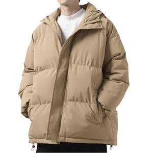 Warm Puffer Jacket Medium Length Soft Padding Trendy Winter Street Outfit - Product Image 3