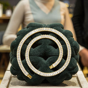 Luxe Unisexe Rock Tennis Chaîne Hot Style Miami Cubain Plaqué Or Chaîne à Maillons avec Zircon Hip Hop Collier pour Hommes - Product Image 2