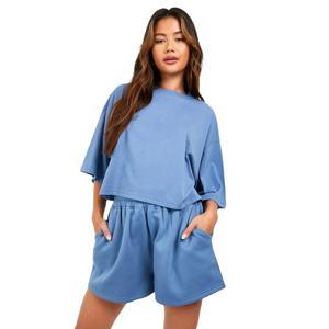 Conjunto deportivo informal de dos piezas para hombre con logotipo privado personalizado, Camiseta de algodón 100% de alta calidad, pantalones cortos con cintura elástica, suaves y cómodos - Product Image 3