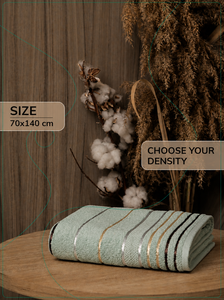 Toalla de Baño Roxanne con Borde de Panal de Abeja, 70x140cm, 100% Algodón con Elegantes Líneas de Poliéster, 300-600 GSM, Suave y Absorbente, Venta al Por Mayor Arvis - Product Image 2