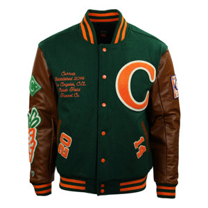 Veste Letterman de mode personnalisée pour hommes vente en gros de streetwear unique veste d'école de baseball en laine avec patchs brodés - Product Image 1