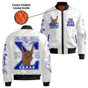 Veste en satin Phi Beta Sigma 1914, style universitaire bleu, vêtements personnalisés Big Sigma, qualité supérieure - Product Image 3