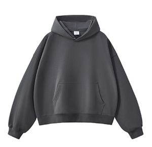 Sweat-shirt boxy court Hip Hop 420gsm Terry Hoodies Logo personnalisé Coupe ajustée pour hommes Automne Hiver Sports Manches longues - Product Image 1