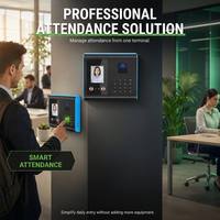 Máquina de Control de Asistencia con Reconocimiento Facial Biométrico FA01H, Cámara Dual IR, Reloj de Control de Horario con Huella Dactilar, Informe de Excel sin Software