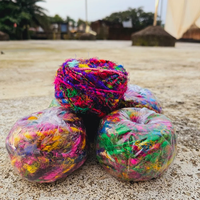 Fil de soie sari recyclé 100% écologique non recyclé pour les projets de broderie de bricolage