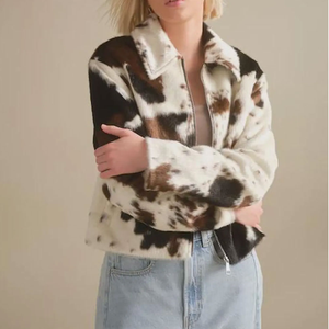 Blouson de moto en cuir de vachette véritable pour femme, style western, sur mesure, respirant, en soie, pour l'automne - Product Image 6