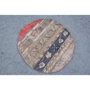 Alfombra turca vintage clásica de 9x12, área grande, diseño de retazos azul y rojo, Material de lana, látex, pasillo rectangular de 3,1x3,1 pies para habitaciones - Product Image 4