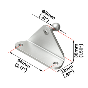BLO2301 Gas <b>Spring</b> Damper Mounting Ball Bracket Folded External 8 mm Ball Socket Fastener <b>Hinge</b> L Shape Zinc Plate ISO Certified - Product Image 1