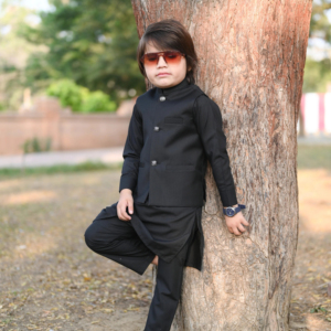 Traje Tradicional Pakistaní de Alta Calidad para Niños, Shalwar Kameez de Algodón Largo con Chaleco, Ropa Elegante para Bodas y Fiestas de Eid - Product Image 1