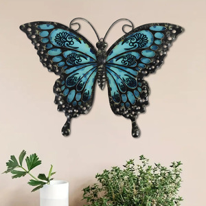 Escultura de Pared de Metal Art Deco con Diseño Azul, Decoración para Bodas, Hogar, Sala de Estar, Pieza de Arte - Product Image 3