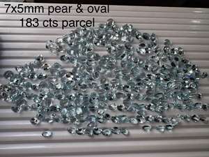 Lote de piedras preciosas sueltas de Aguamarina Natural de alta calidad de India 7x5mm corte azul ovalado y pera con certificado GIA - Product Image 2