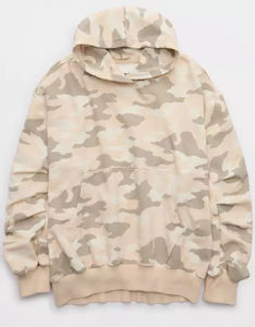 Sudadera con capucha de gran tamaño con estampado de camuflaje de alta calidad para mujer - Product Image 4