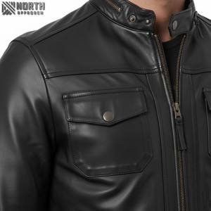 Nouveau design de mode pour garçons, veste classique en toile respirante d'hiver en cuir véritable pour motocyclistes et motocyclistes, blazer pour hommes - Product Image 5