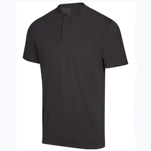 Haute qualité coton hommes Polo à manches courtes couleur unie lame col hommes uniforme chemise décontracté respirant mâle Golf Polo chemise - Product Image 5