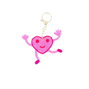 LLavero de metal personalizable con patrones únicos de cuentas de PVC en forma de corazón colores rosa rojo Idea de regalo de cumpleaños perfecta - Product Image 5