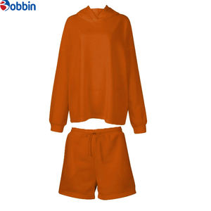 Conjunto Deportivo de Dos Piezas para Mujer, con Logotipo Personalizado, para Gimnasio y Fitness, Color Sólido, Sudadera con Capucha y Pantalones Cortos, Personalizado para Otoño - Product Image 3