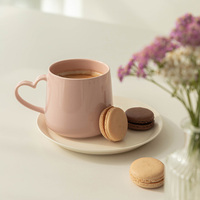 Ensemble de 2 tasses en céramique Heart Signal, style coréen, pour café, thé, lait, emballage en boîte de couleur, occasions de mariage, maison, restaurant