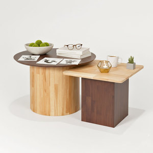 Mesa de Sofá Doble Minimalista para Sala de Estar Hecha de Madera de Caucho-TT68249 - Product Image 1