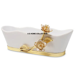 Nouveautés dorées Design moderne Bol de service avec support en forme de feuille de palmier Bol à gâteau de pâtisserie de la plus grande qualité pour les meilleures ventes - Product Image 5