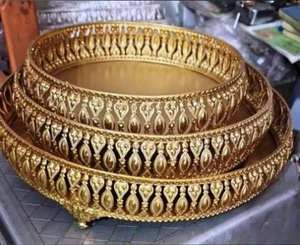 Tazón Redondo para Servir, Chapado en Oro sobre Aluminio, Ecológico, para Cocina, Mesa, Frutas y Ensaladas, con el Mejor Acabado - Product Image 2