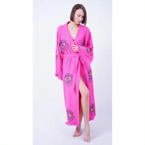 2024 Wholesale Price Evil Eye Hand Embroidered Work <b>Women</b> Beachwear Long Sleeve <b>Beach</b> Embroidery <b>Cover</b> <b>up</b> - Product Image 6